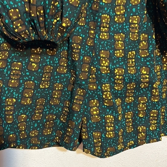 TRIBALBYN Womens African Abstract Off Shoulder Bell Sleeves Romper Size XXL - Picture 7 of 16